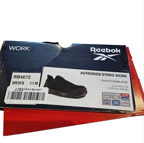 Reebok Astroride Strike Work Athletic Mens Shoes Black - Picture 7 of 8